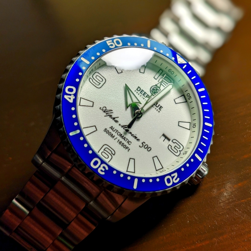 Deep Blue Automatic Men's Dive Watch w/ Bracelet
